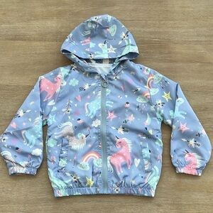 Toddler Girl Fall Windbreaker Rain Jacket 4-5 5-6 4T 5T 6 7 8 unicorn rainbow